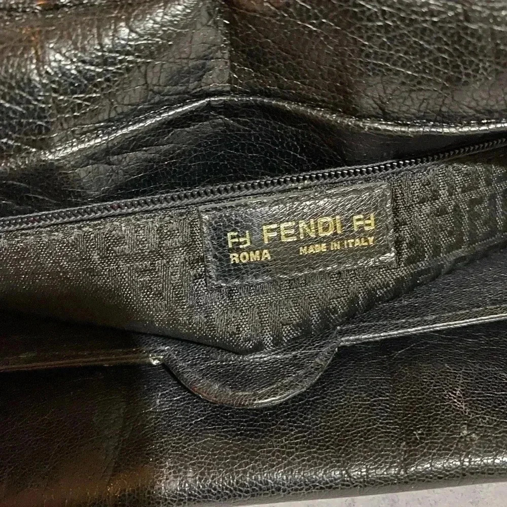 Fendi black woven weave leather crossbody handbag - Picture 8 of 16